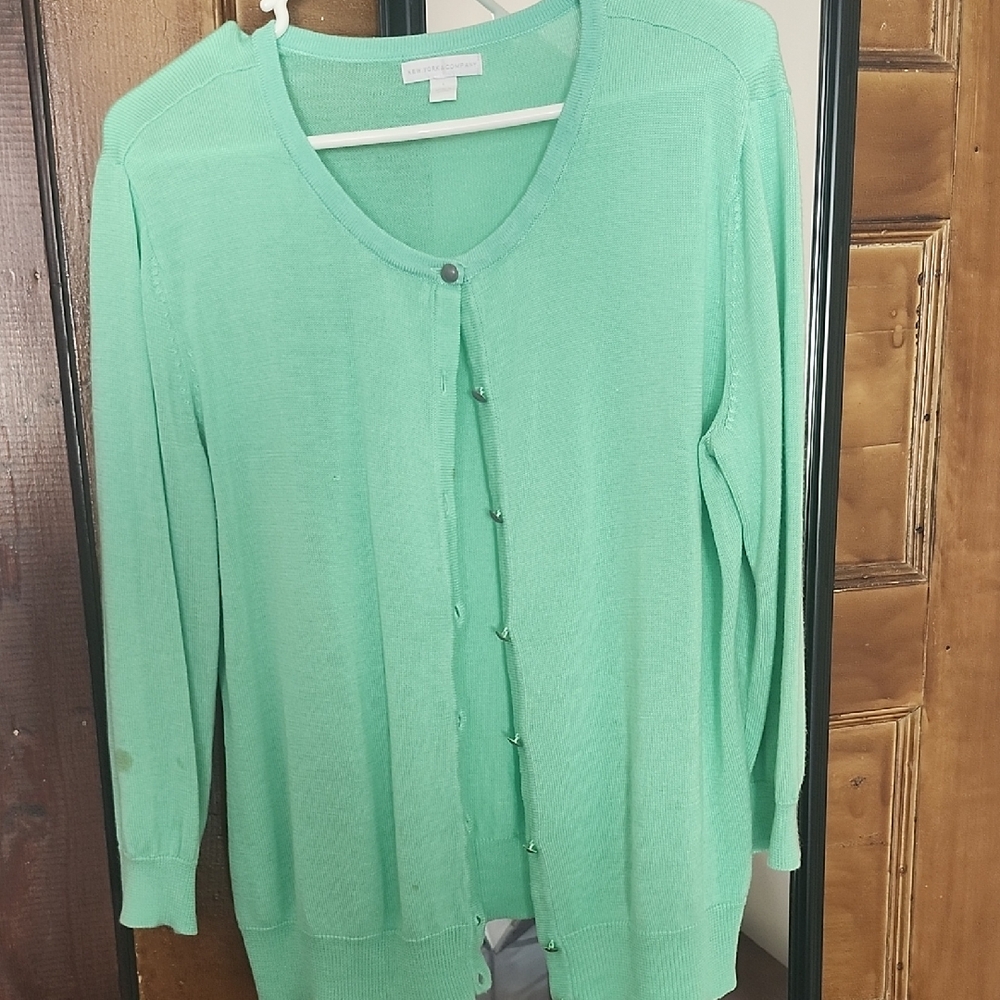 New York & Company Mint Green Cardigan